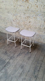 Pair of White Steel Stools