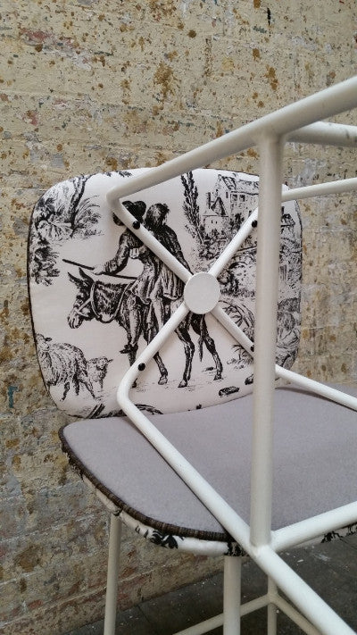 Pair of White Steel Stools