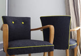 1940's Bridge Chairs in Wool Felt Fabric