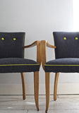 1940's Bridge Chairs in Wool Felt Fabric