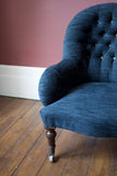 Ironback deep buttoned Victorian armchair
