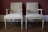 Danish Pair of Chairs with Distressed Paint Finish