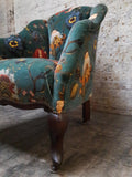 House of Hackney Artemis velvet Tub chair with spat feet  circa 1930