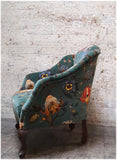 House of Hackney Artemis velvet Tub chair with spat feet  circa 1930