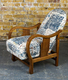 1930s Oak Recliner and Footstool