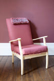 Strawberry Fur Detail Retro Chair