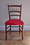 French Occasional Chair. Covered in red linen.