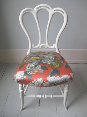 Small Floral White Chair